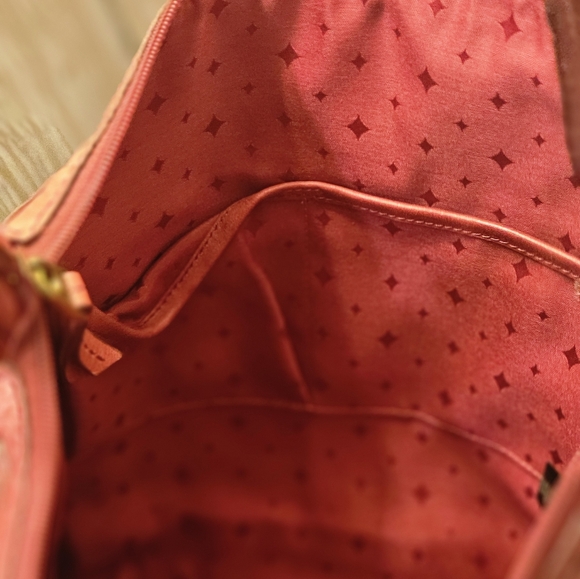 Fossil vintage red lamb leather crossbody bag with key - Picture 5 of 6